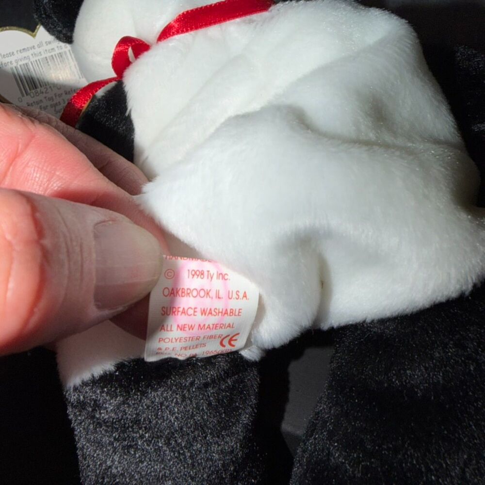 Ty Beanie Baby Fortune Panda Bear Plush 1998 w/ Hang Tag Retired Vintage - Picture 15 of 16